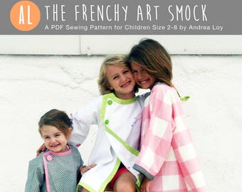 Girls Art Smock Coat Dress PDF Sewing Pattern - The Frenchy Art Smock