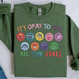 Geborduurde cartoonvriend emotionele cartoon sweater, karaktervriend emotionele cartoon geborduurd T-shirt, hoodie, cadeau voor vrienden