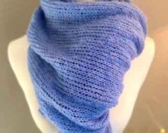 Alpaca silk scarf - Luxuriously soft & available in many colors, 40*180 cm, Pacific Blue, handmade