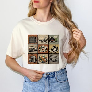 Retro 80-90-talsskjorta, Gen X Throwback-t-shirt, vintage-barndomsminnen-t-shirt, nostalgisk old school-kläder i bekväm färg Bella Gildan-skjorta