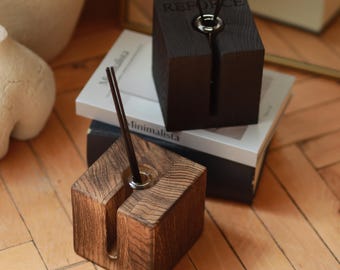 Difusor de junco em carvalho queimado – Arte de parede estilo japonês | Presente com aroma natural para casa | Cubo de aroma de madeira feito à mão | Opção personalizada