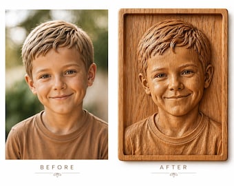 Retrato personalizado em madeira 3D a partir de foto, retrato esculpido em madeira, arte de parede em madeira de carvalho e cerejeira, presente de família, lembrança memorial, qualquer tamanho.