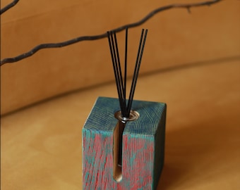 Difusor Rústico com Carvalho Tingido em Estilo Retro – Decoração de Aromas com Textura Escovada | Presente Perfumado para Homens | Decoração Artesanal para Casa