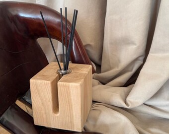 Difusor com Aroma Natural – Cubo de Aroma de Carvalho Feito à Mão | Decoração Minimalista para Casa | Presente com Fragrância Moderna | Aromatizador de Ambientes Calmante