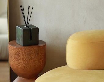 Difusor de palhetas de carvalho-oliva artesanal – Japandi Home Scent | Aroma natural e sustentável | Pronto para presente | Opção de decoração de parede disponível