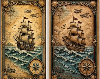 Custom Nautical Wood Carving from Photo | Personalized Sailing Ship Relief | Maritime Wall Art | Hand-Carved Ocean Decor Gift