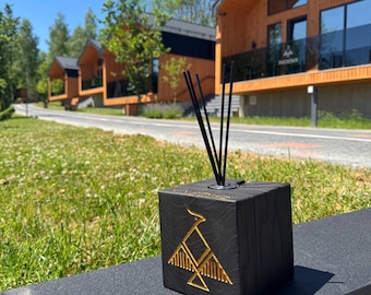 Difusor de palhetas com logotipo personalizado | Presente de aroma de carvalho com a marca da empresa | Decoração de aroma personalizada para escritório, spa ou presentes para clientes