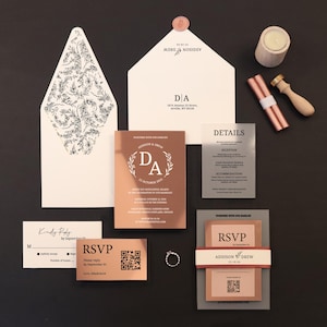 Luxury Rose Gold Acrylic Wedding Invitation - Custom Printed Elegant Modern Invite - Perfect for Weddings & Special Events