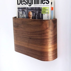 Magazine Rack Wall hung wooden magazine holder image 2