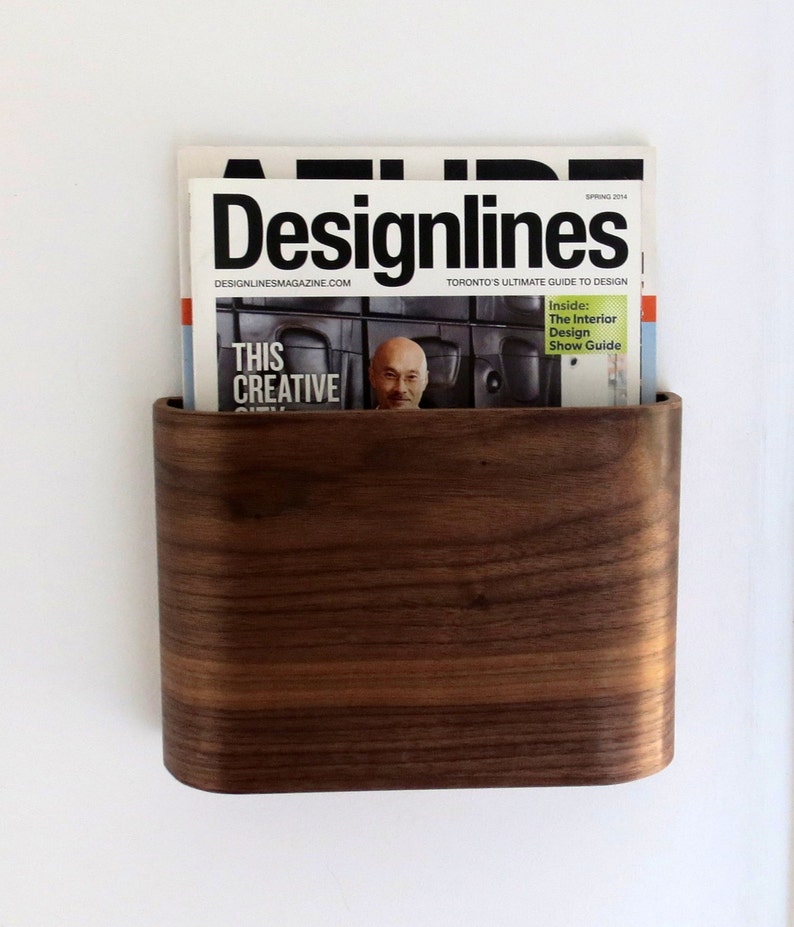 Magazine Rack Wall hung wooden magazine holder image 4