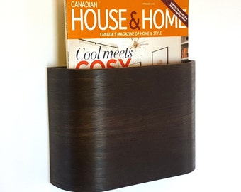 Ebonized walnut magazine rack, storage