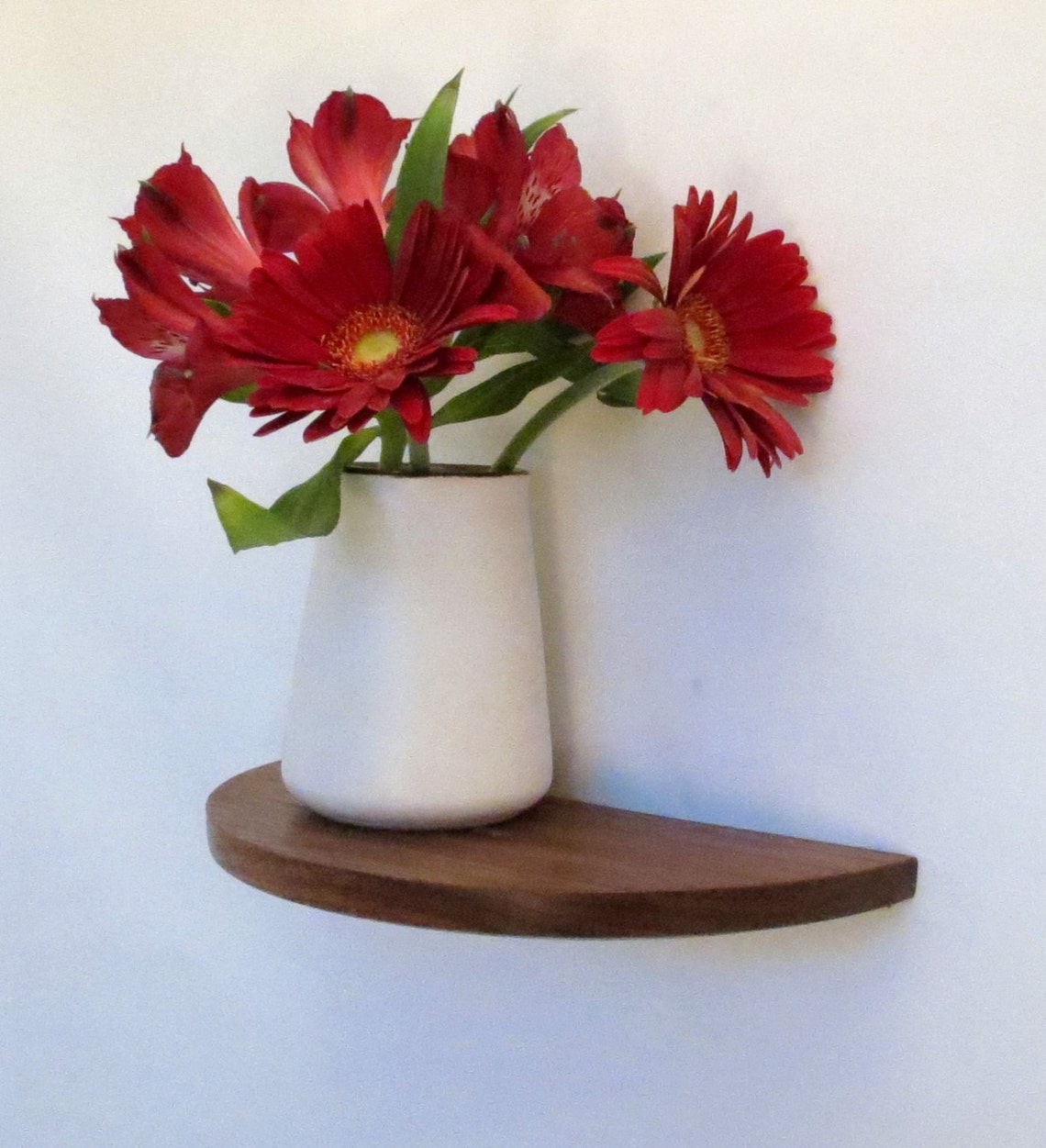 Half Round Walnut Shelf Floating Wood Shelf Etsy