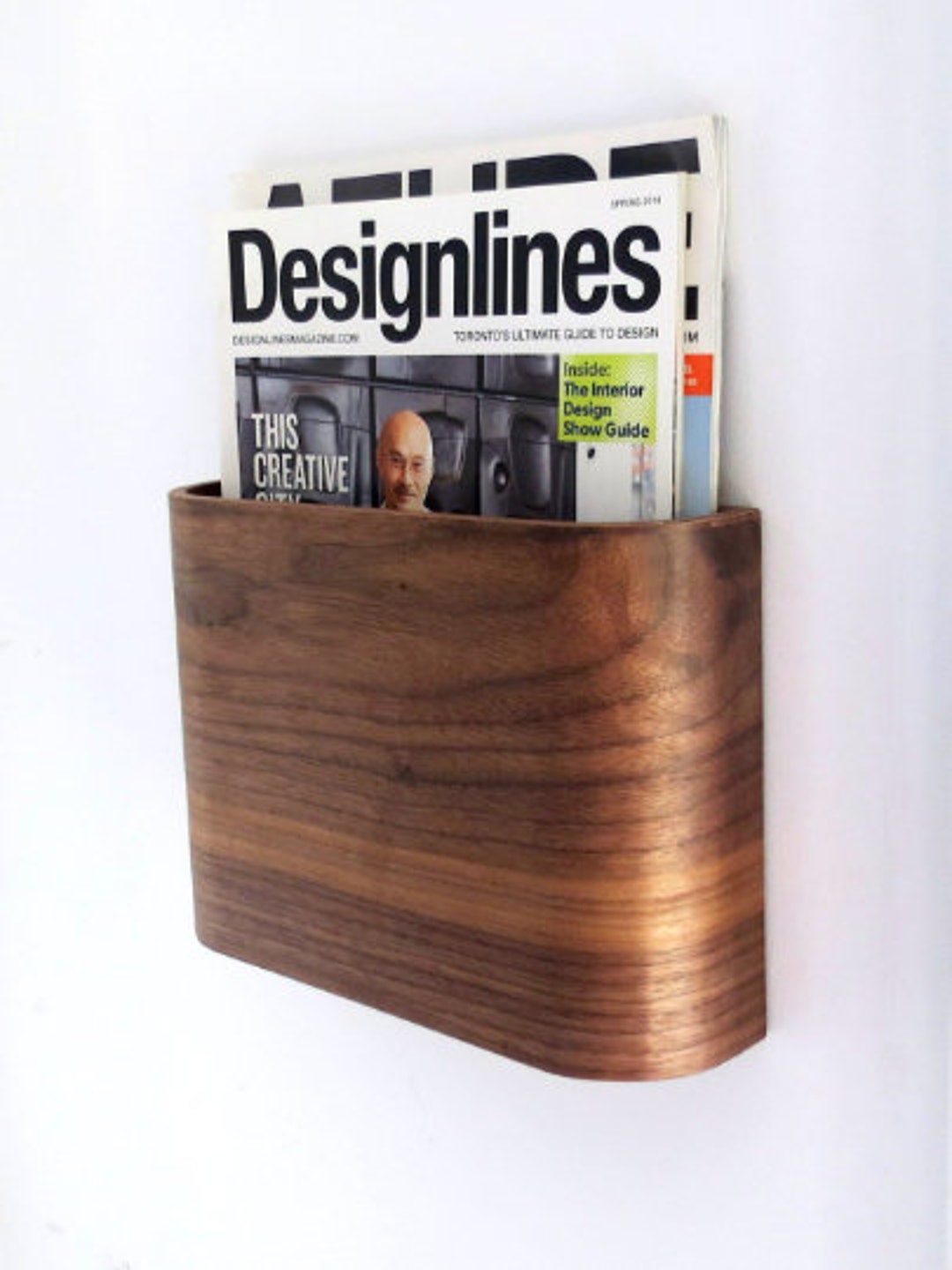 SHIPPING INCLUDED Magazine Rack - Walnut Wall Hung Rack - Etsy