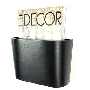 Ebonized walnut magazine rack, storage