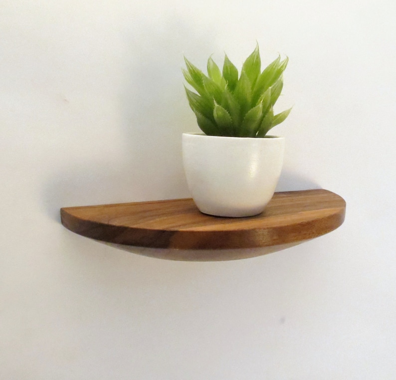 Half Round Walnut Shelf Floating Wood