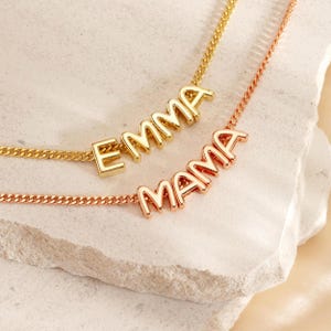 Collar con inicial de globo personalizado, collar con nombre de burbuja, collar con letra 3D, joyería con letras, regalo de cumpleaños, el mejor regalo para ella