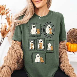 Halloween Dog Ghost Shirt, Cute Ghost Shirt, Dog Mama Halloween Shirt, Halloween Ghost Spooky Shirt, Halloween Gift for Dog Lover