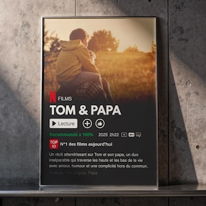 Affiche personnalisée style Netflix – Poster de film avec votre photo – Cadeau papa, Fête des Pères, Noël, Anniversaire Homme