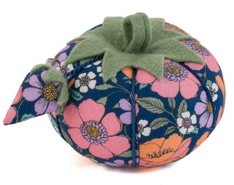Large Floral Pincushion. Tomato Pin Cushion. Quality Sewing Gift for Birthday or Mother's Day.