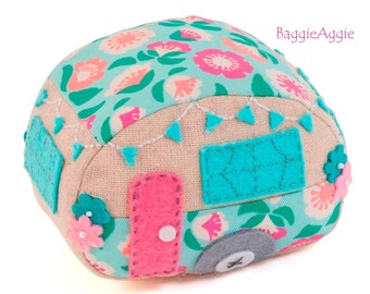 Caravan Pincushion. Large Novelty Pin Cushion. Cute Sewing Gift for Mothers Day or Birthday.