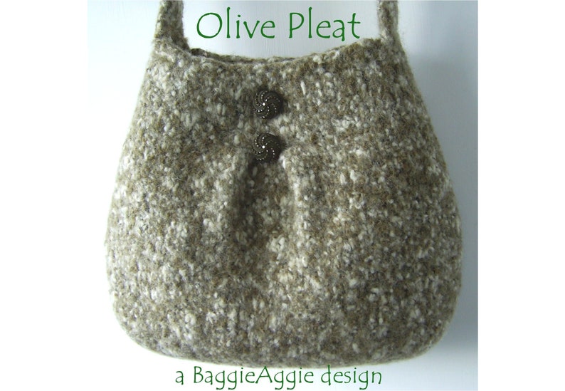 Felted Shoulder Bag Knitting Pattern PDF for Instant Download. No Sew Knit Felt Bag / Purse Pattern. Knitted in the round. image 1