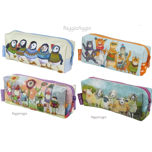 Emma Ball Pencil Cases. Sheep, Cats, Puffins or Gnomes. Small Birthday Gift for Kids + Crafters.