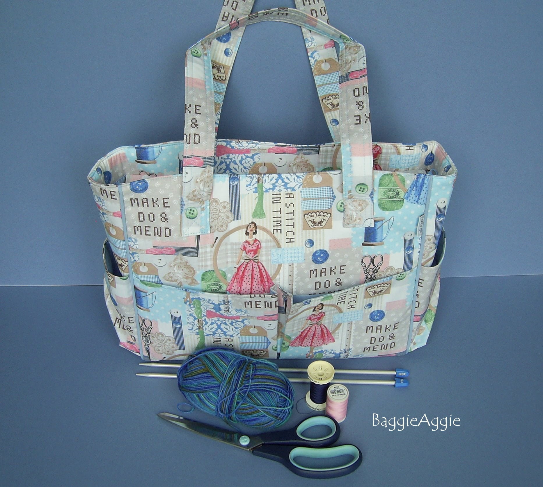 Retro Sewing Caddy with Multiple Pockets. Make Do & Mend Etsy