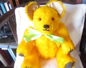 Ornamental Yellow Plush Teddy Bear Toy Toddlers' Bear Toy Nursery Toy Decoration Christening Present Kid's Bedroom Decoration Adoption Gift