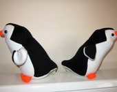 Cheery Black and White Penguin Fleece Toys Cuddly Black and White Fleece Toys Christening Gifts Adoption Present Nursery Toy coldhamcuddlies