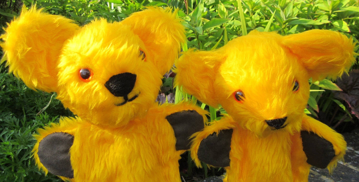 Yellow Plush Bear Glove Puppet yellow bear plush puppets Etsy