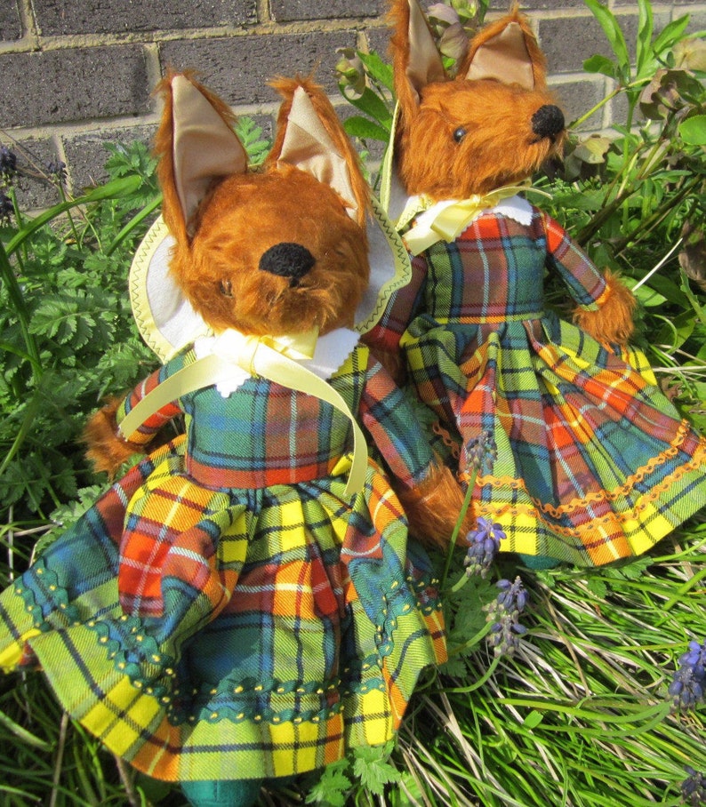 Buchanan Tartan Dressed Fox Toy cuddly companion toy for all Etsy