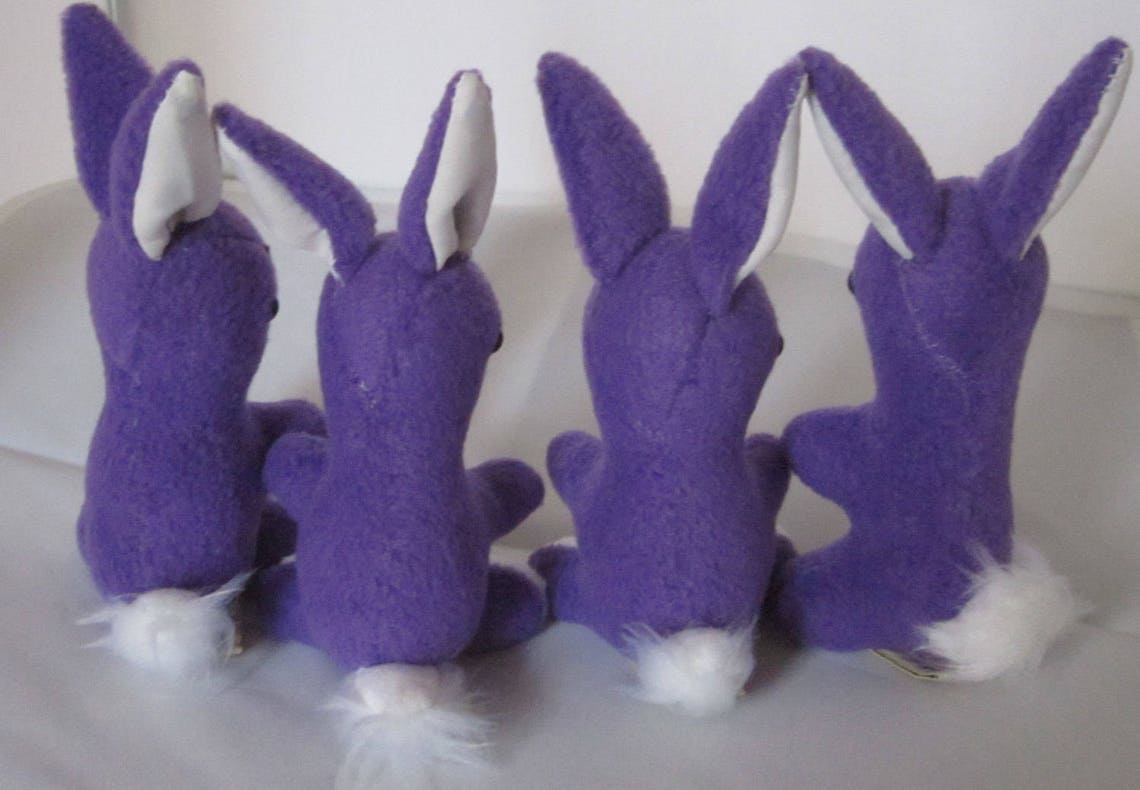 Purple Fleece Baby Rabbit Toys Purple Fleece Bunny Rabbits Etsy UK