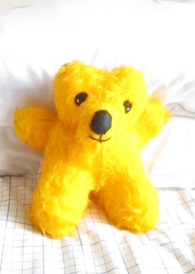 Yellow Plush Sleepy Cuddly Toy Bear First Cuddly Teddy Bear Etsy