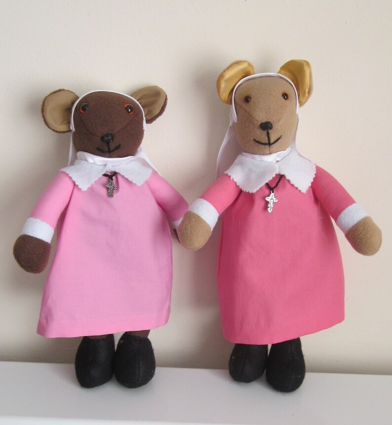 Sister Rose Bear Pink Nun Collectable Fund Raising Poplin