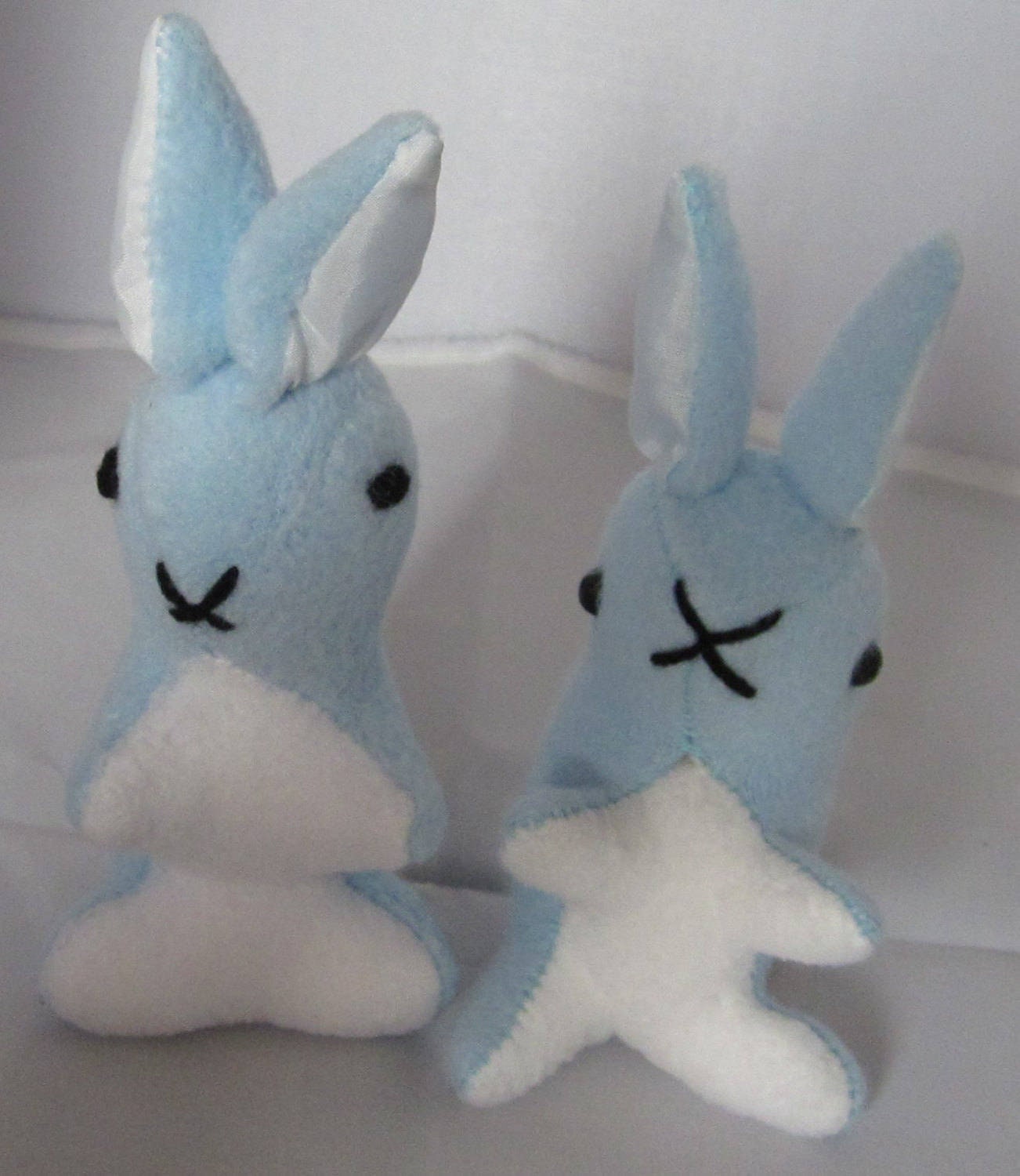 Blue Fleece Small Rabbits Blue Fleece Baby Rabbit Toy Fleece Etsy