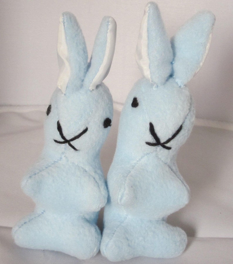 Blue and White Fleece Small Rabbits Blue Fleece Baby Rabbit Etsy UK