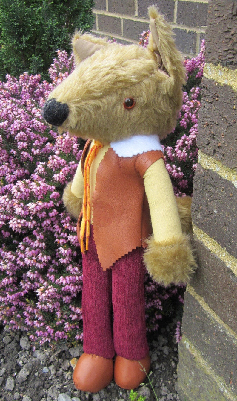 Plush Coyote Dressed Toy Plush Coyote Toy Coyote Present for - Etsy