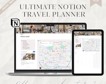 Notion Travel Planner | Digital Trip Organizer | Vacation Itinerary & Budget Tracker |
