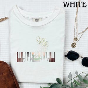 Piano Keyboard Unisex Garment-Dyed T-shirt, Music Lover Gift Tee, Pianist Shirt, Musical Instrument Tee, Keyboard Player Shirt