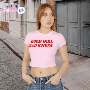 Y2K Graphic Crop Top: Organic Cotton Fitted Baby Tee