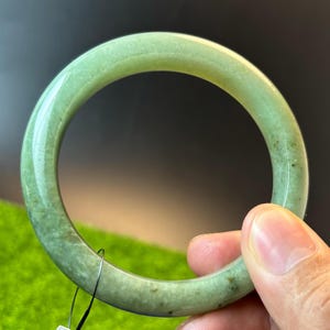 58MM Grade A Burmese Jadeite Bangle: Handcrafted Emperor Jade Bracelet