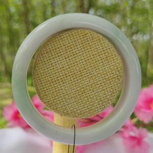 58MM Natural Burmese Jadeite Bangle Bracelet: Milky Green Jade Jewelry