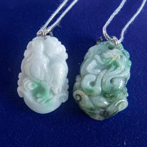 Natural Genuine Grade A Burmese Jade Chinese Zodiac Pendant – Hand-Carved Natural Jadeite Amulet Luck, Protection & Prosperity, Men&#39;s-Women