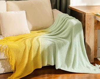 Gradient Blanket, Ombré Blanket, Sofa Throw, Lightweight Blanket, Modern Home Decor, Soft, Bed Spread, Summer Blanket, Colourful Throw, Boho