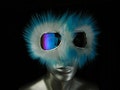 Fur trimmed Dust Goggles - Aqua Blue Candy Unicorn Fur Monster Dust Goggles -Great fur Burning Man - Aviator glasses -Fur Motorcycle Goggles