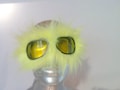 Monster Dust Goggles   Great fur Burning Man -Furry Aviator Goggles - Fur Motorcycle Goggles - YELLOW Faux Fur Yellow fur Goggles