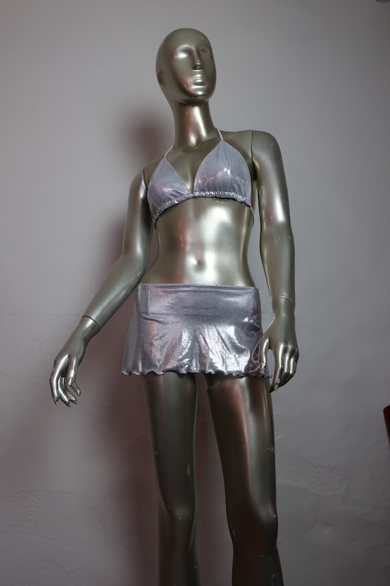 Micro Mini Skirt Silver Rave 