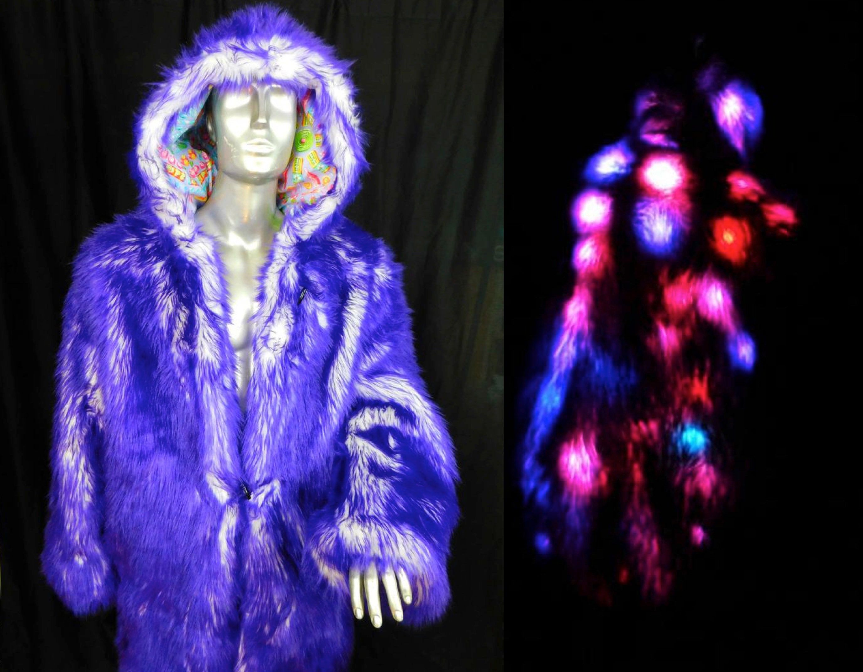 light up fur coat