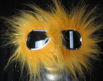 Burning Man Aviator Brille - Gelbe Monster Staubbrille - Burning Man Furry Aviator Motorradbrille