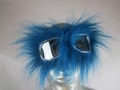 Blue Cookie Monster Fur Dust Goggles   Great fur Burning Man -Blue Furry Aviator Goggles - Fur Motorcycle Goggles - Blue Faux Fur